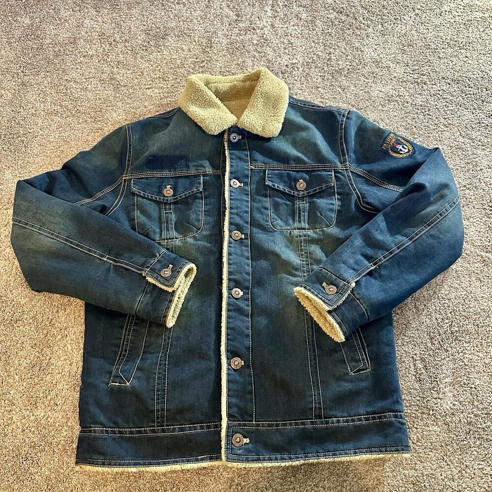 Outdoor Fashion Fashion Hornet Unisex Jean Jacket Sherpa Lined Coat L-2XL